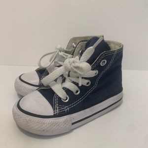 Navy converse high tops